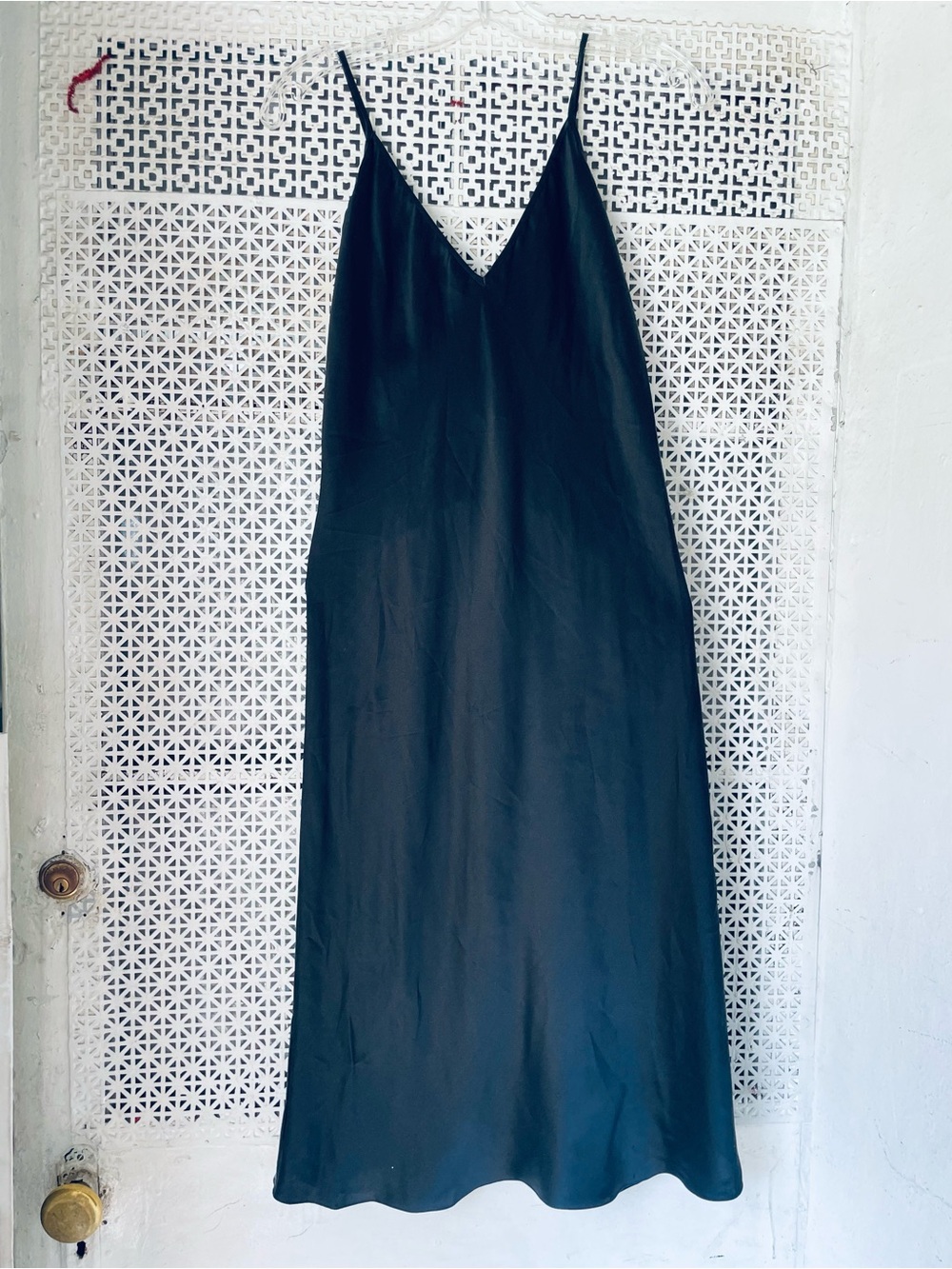 Morgane Le Fay Black Silk Slip Maxi Dress